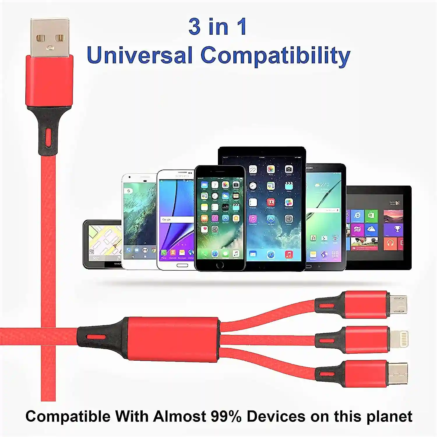 image of _parwaah 3 in 2 charging cable red